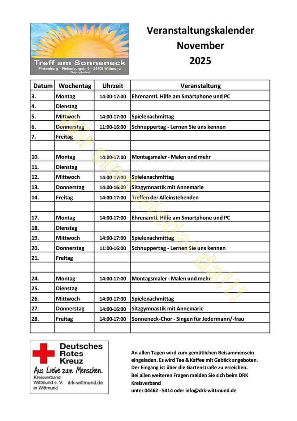 Veranstaltungskalender_November_2025 Veranstaltungskalender Wittmund Treff am Sonneneck November 2025