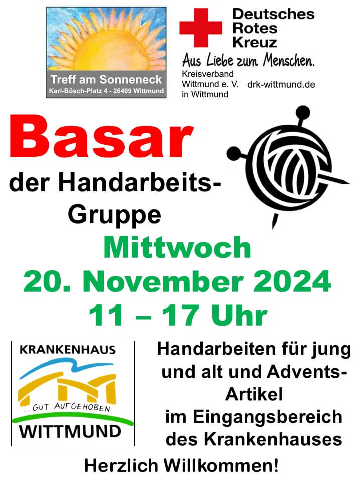 Basar Handarbeiten Treff am Sonneneck Krankenhaus November 2024