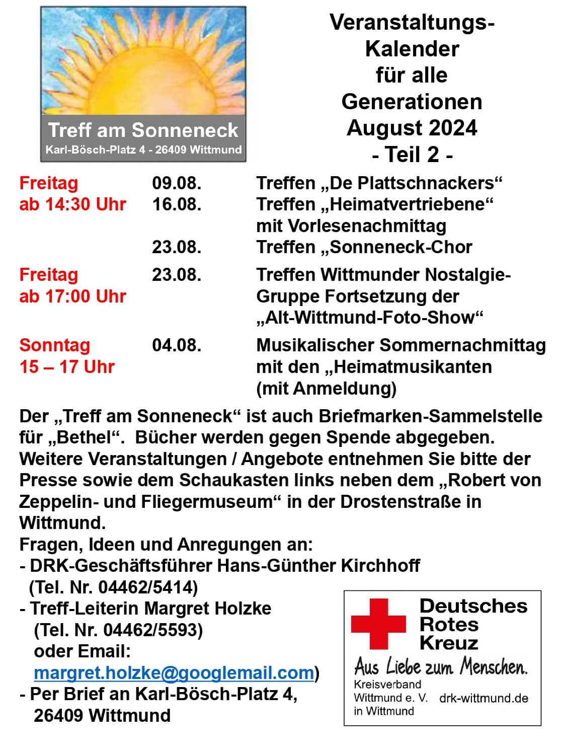 Veranstaltungskalender August 2024